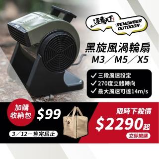 【樂活不露】戶外露營 黑旋風渦輪扇+收納袋(渦輪扇 風扇 270度擺頭 空氣 對流 露營 逐露天下)