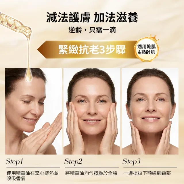 【Bonnie House 植享家】玫瑰馥活臻皙琥珀精華油15ml*2+冰川皓月喚顏臉部按摩器 - 霧銀金*1