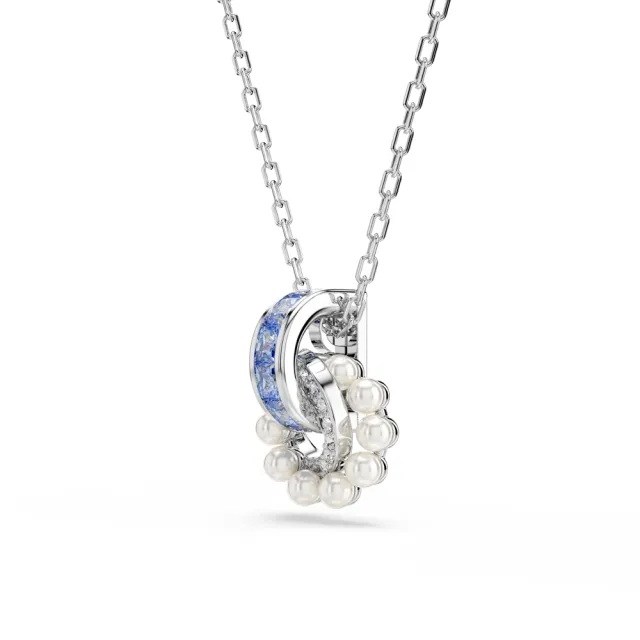 【SWAROVSKI 施華洛世奇】官方直營 Connexus 鏈墜 水晶珍珠 藍色 鍍白金色 | 5741331 (情人節禮物)