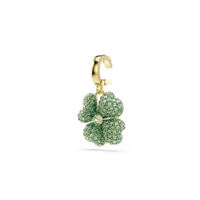 【SWAROVSKI 施華洛世奇】官方直營 Idyllia Charm 幸運草 綠色 鍍金色色調 | 5743130