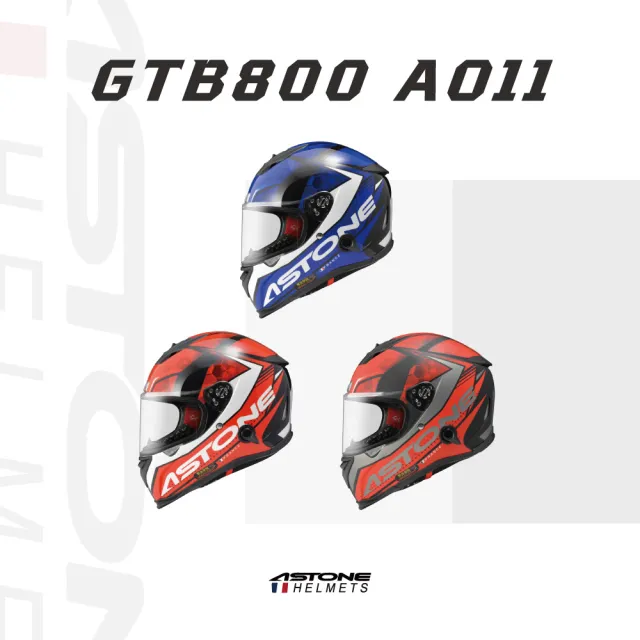 【ASTONE】官方直營-GTB800 AO11 全罩式安全帽(平黑灰紅/黑紅/平黑藍/平黑紅)