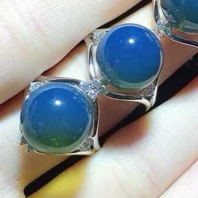 【勝弘珠寶】多明尼加藍珀無限能量戒指-12MM