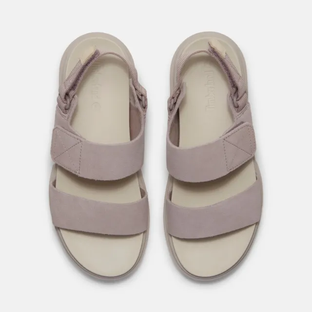 【Timberland】女款淺紫色後帶式皮革涼鞋(A2QJAAJG)