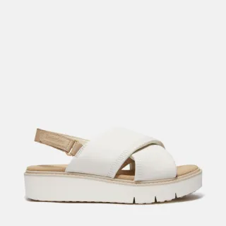 【Timberland】女款象牙白後帶式皮革涼鞋(A415JETD)