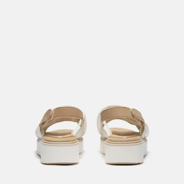 【Timberland】女款象牙白後帶式皮革涼鞋(A415JETD)