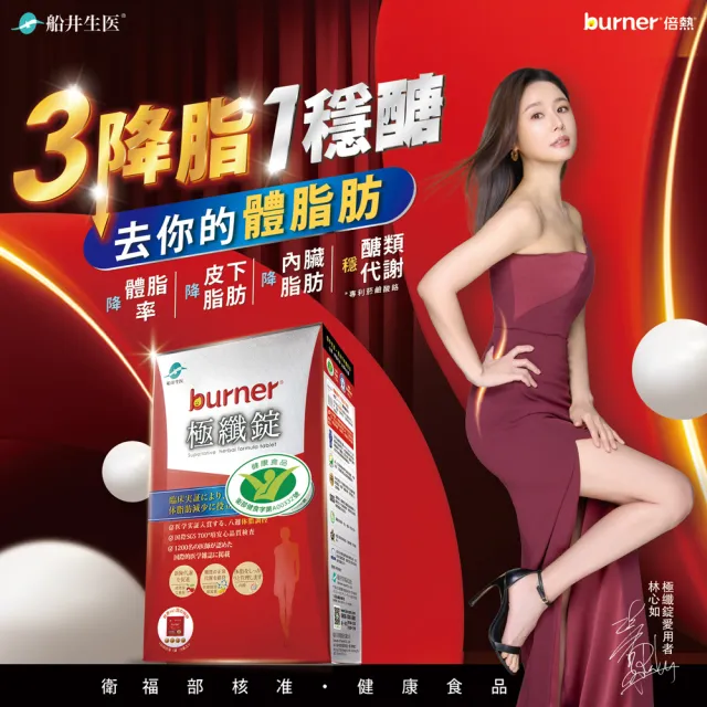 【funcare 船井生醫】倍熱 極纖錠60顆/盒(林心如愛用推薦 衛福部核准健康食品)