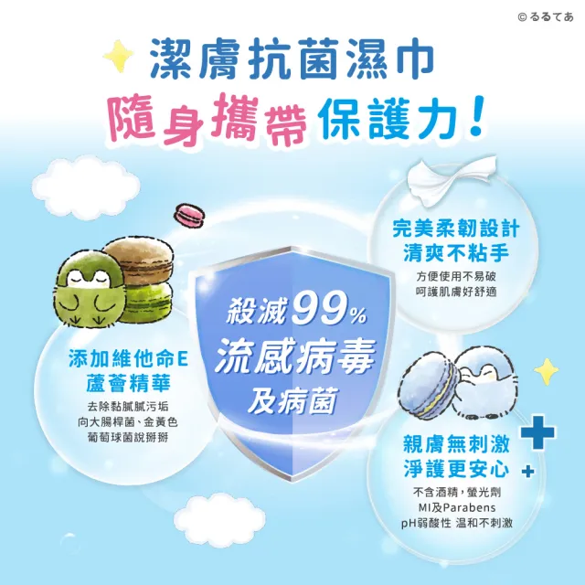 【TEMPO】正能量企鵝抗菌倍護濕巾小彩箱裝(８抽＊20迷你包入)