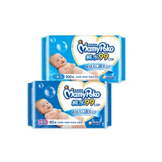 【滿意寶寶】純水99嬰兒溼紙巾補充包(厚型80入/一般型100入_24包
