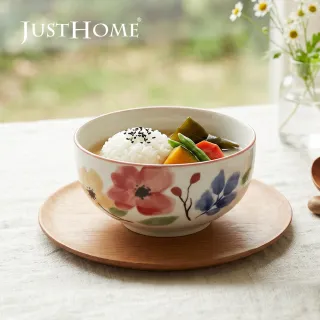 【Just Home】映花陶瓷5吋飯碗400ml(可微波 碗 湯碗 湯缽 麵碗 拉麵碗)
