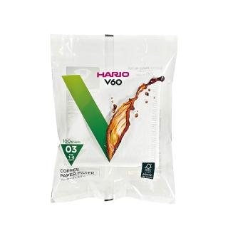 【HARIO】V60漂白03濾紙100張(VCF-03-100W)