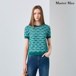 【Master Max】莫代爾棉舒適方塊織紋短袖針織上衣(8618010)