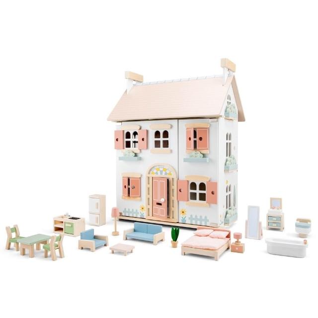 【New Classic Toys】甜心女孩木製娃娃屋 (含21件傢俱)  - 家家酒玩具 / 角色扮演玩具