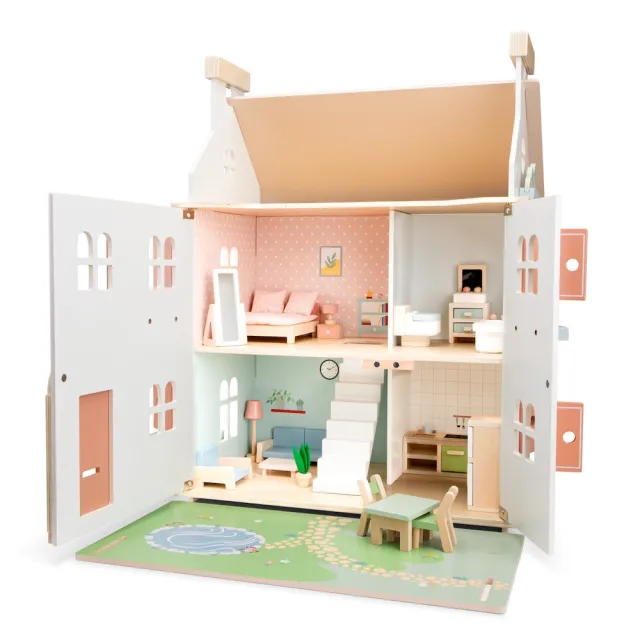 【New Classic Toys】甜心女孩木製娃娃屋 (含21件傢俱)  - 家家酒玩具 / 角色扮演玩具