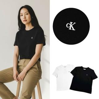 【CALVIN KLEIN】極簡質感 女款 CK 短T 素T 繡標 Calvin Klein Jeans 短版 純棉 T恤 @1791CI3