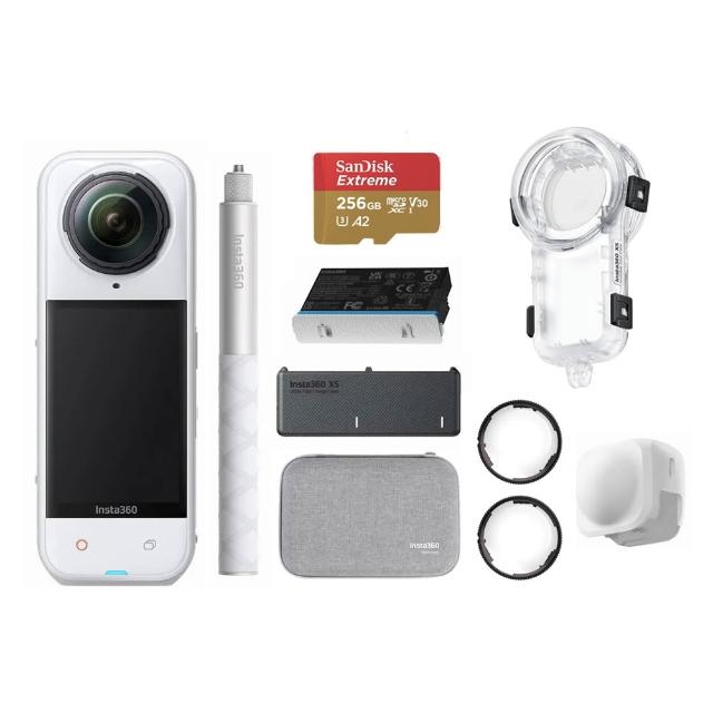 【Insta360】X5 8K全景運動相機 萬能套裝 皓月白 潛水殼套組(原廠公司貨)