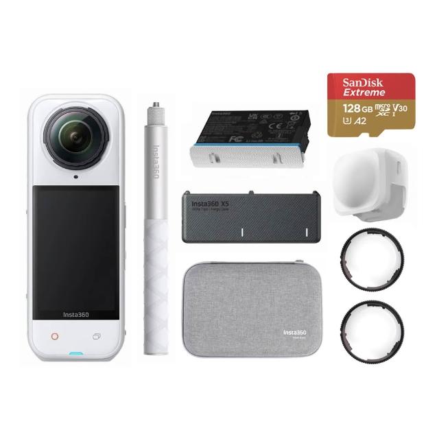 【Insta360】X5 8K全景運動相機 萬能套裝 皓月白(原廠公司貨)