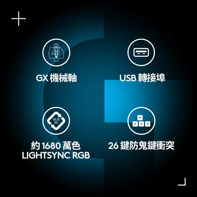 【Logitech G】G512 RGB機械式電競有線鍵盤(敲擊感軸/青軸)