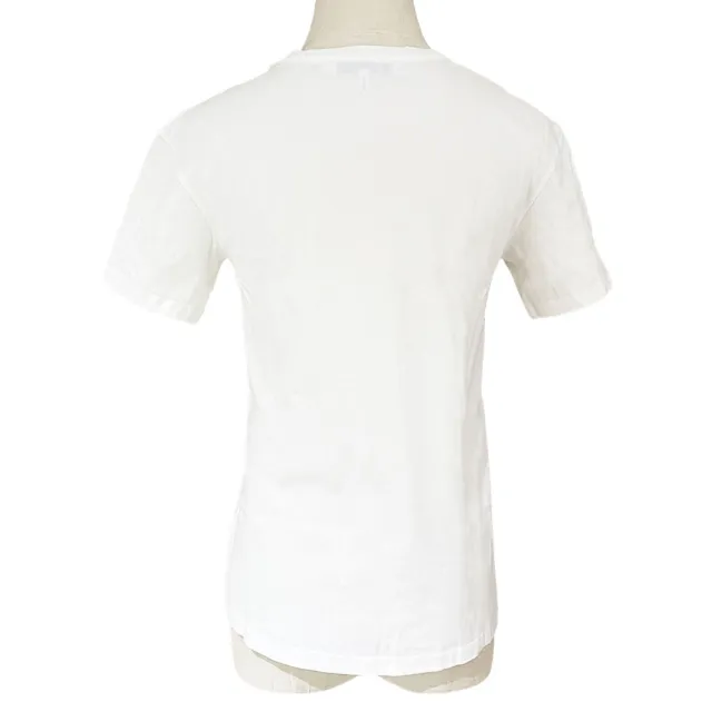 【Dior 迪奧】刺繡logo短袖T-shirt (白/字母暗粉刺繡裡面單寧色)