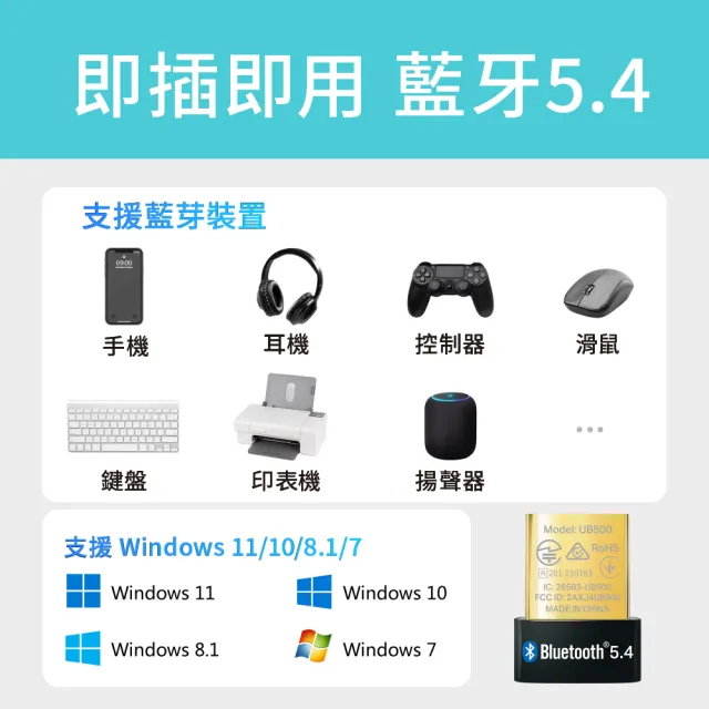 【TP-Link】UB500 超迷你 USB藍牙5.4接收器 穩定連接 攜帶方便 (藍芽傳輸器、適配器)