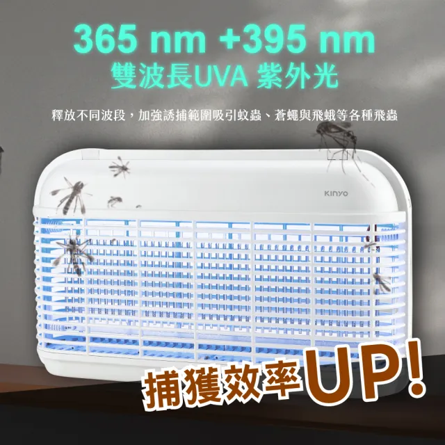【KINYO】12顆LED電擊式捕蚊燈 滅蚊燈 電蚊燈 防蚊(KL-8121)