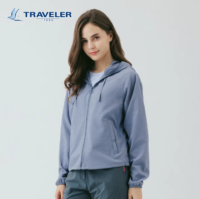 【TRAVELER 旅行者】女款吸排抗UV外套(帽馬尾/口罩 /拇指孔結構)｜261TR217