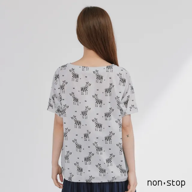 【non-stop】斑馬印花綁帶上衣-2色