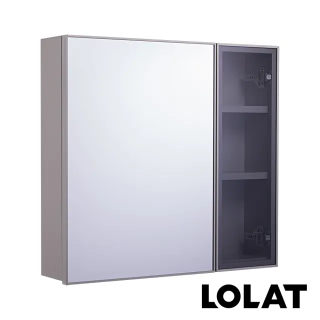 【LOLAT 羅力】官方直營 鋁合金60公分置物收納鏡櫃-奶茶色-含基本安裝(MA502-KG)