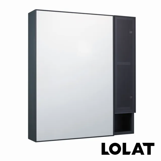 【LOLAT 羅力】官方直營 鋁合金60公分置物收納鏡櫃/茶色透視玻璃(MA501/MA501-KG-含基本安裝費)