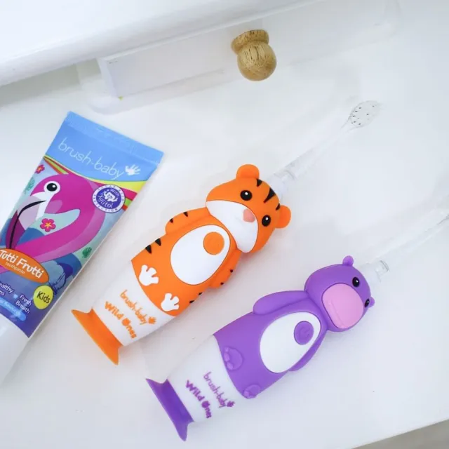 【brush baby】WildOnes 充電式兒童聲波電動牙刷0-10Y+WildOnes系列 替換刷頭4入X2(多款可選)