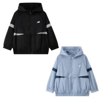 【NEW BALANCE】NB 童裝 連帽防風外套_男童/女童_水藍/黑色_7AG2611WBK_7AG2611WLBL