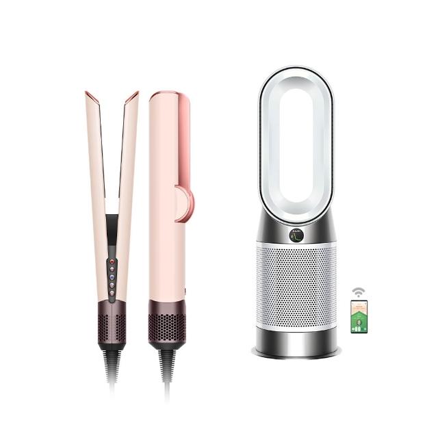 【dyson 戴森】HT01 二合一吹風直髮器(粉霧玫瑰色) + HP11 三合一涼暖智能空氣清淨機 (超值組)