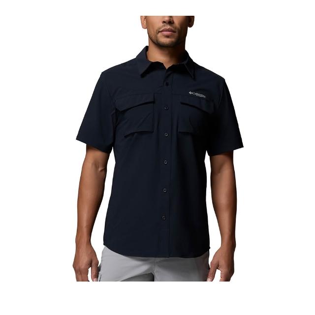 【Columbia 哥倫比亞】男款-防曬UPF50快排短袖襯衫-Silver Ridge™ Elite SS Woven-黑色(UAE85880BK/KS)