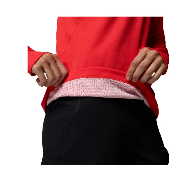 【Columbia 哥倫比亞】女款-防曬UPF50快排半開襟長袖上衣-DriVenture™ Half Zip-鮮紅色(UAR92020ST/KS)