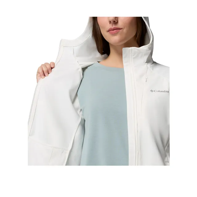 【Columbia 哥倫比亞】女款-防潑水軟殼外套-Trailborne™ Softshell-海鹽白(UWR24230ES/KS)