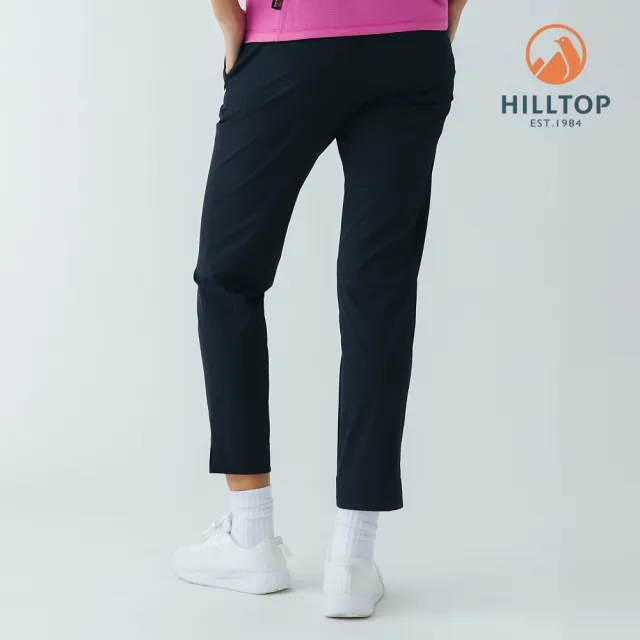 【Hilltop 山頂鳥】超潑水抗UV彈性長褲(可收納) 女款 黑｜PS07XFS0ECA0
