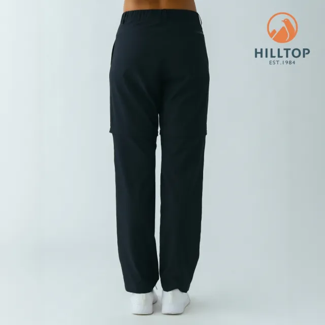 【Hilltop 山頂鳥】吸濕快乾彈性兩截褲(可調式褲管) 女款 黑|PS08XF20ECA0