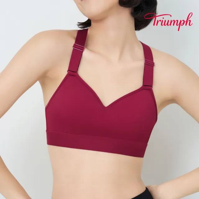 【Triumph 黛安芬】Athleisure 城市律動系列 高效支撐運動內衣(甜酒紅)