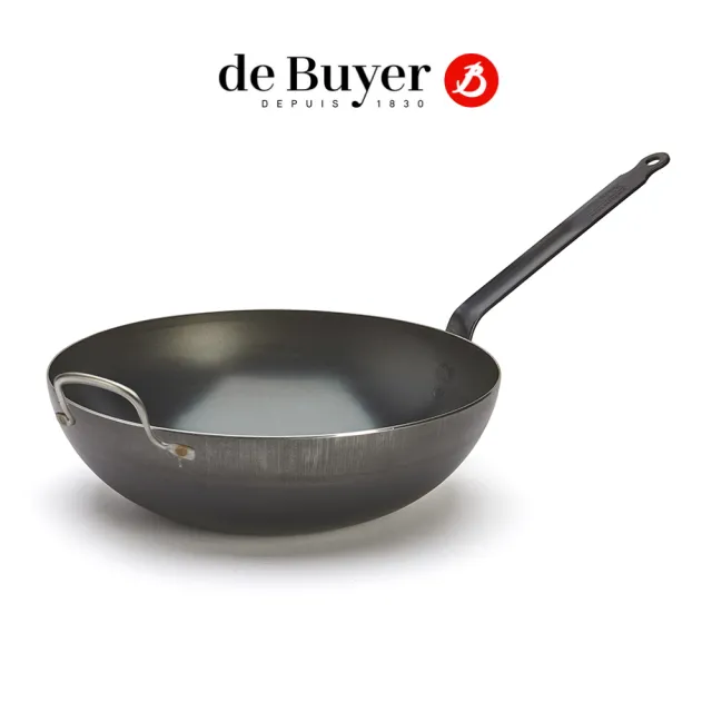 【de Buyer 畢耶】輕礦藍鐵鐵鍋 中華北京炒鍋32cm(附握耳)