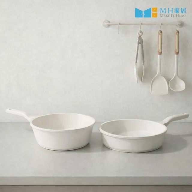 【MH家居KITCHEN】韓國製不沾平底深煎鍋26cm(平底鍋/不沾鍋/IH爐可用)