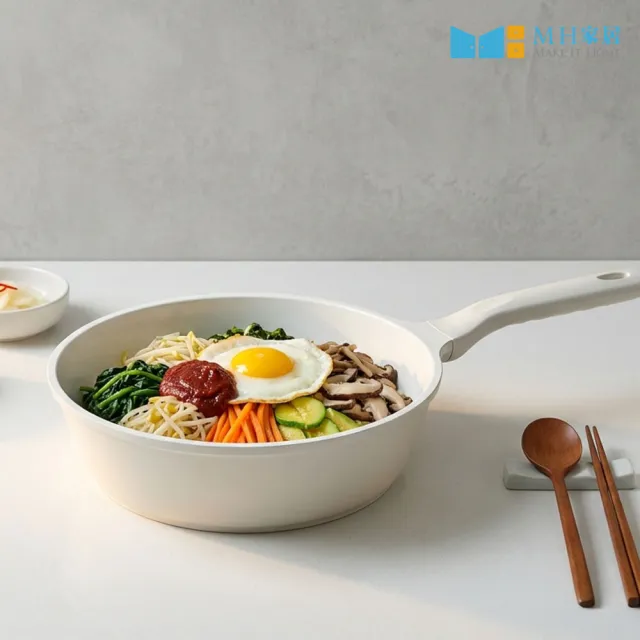 【MH家居KITCHEN】韓國製不沾平底深煎鍋26cm(平底鍋/不沾鍋/IH爐可用)