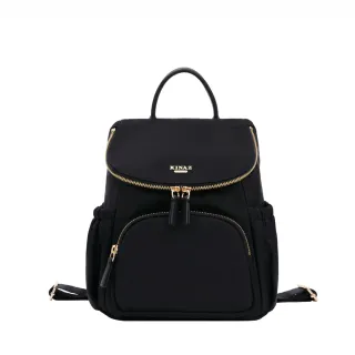 【KINAZ】多口袋防潑水手提後背包-饗宴黑-黑松露系列