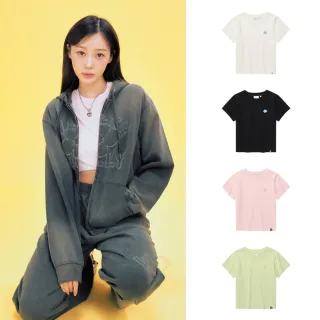 【Wacky WiLLY】官方旗艦館 女款LILY徽章短版短袖上衣(WMS短袖上衣 GISELLE同款 黑/萊姆綠/淺粉/白色)
