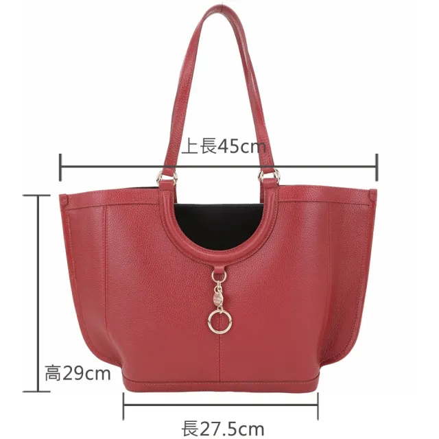 【See by Chloe’】Mara 荔紋牛皮肩背托特包-紅色