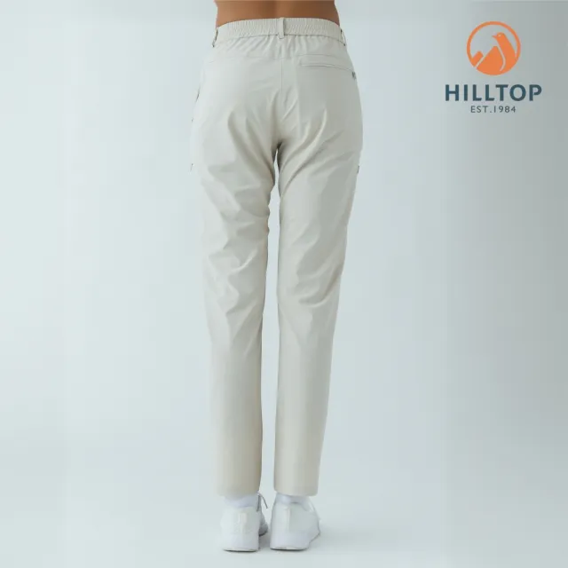 【Hilltop 山頂鳥】超潑水抗UV涼感彈性長褲(可收納) 女款 卡其｜PS07XFQ3ECN0