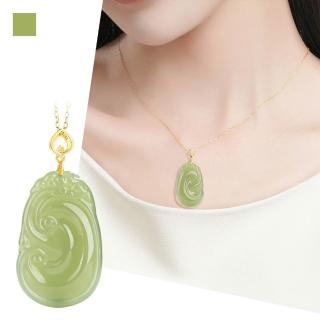 【MoonDy】S925純銀 如意吊墜項鍊 飾品 女生項鏈 如意首飾 飾品 禮物 皮繩項鍊 鏈條項鍊 綠色項鍊 鎖骨練