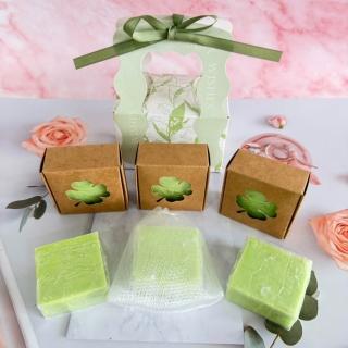 【A-ONE 匯旺】新春手工皂3入禮盒 艾草手工皂3盒+起泡網1個+提袋 小禮盒花束 婚禮小物 求婚告白