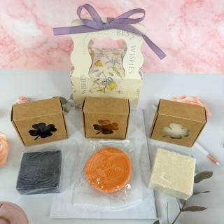 【A-ONE 匯旺】精油手工皂3入禮盒 深藍古龍水+小米+馬油手工皂+起泡網1個+提袋 春節母親節禮盒