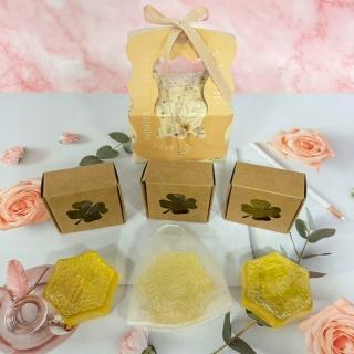 【A-ONE 匯旺】手工香皂3入禮盒 優質蜂蜜皂3盒+起泡網1個+提袋 交換禮物 七夕禮物 清新香皂禮盒