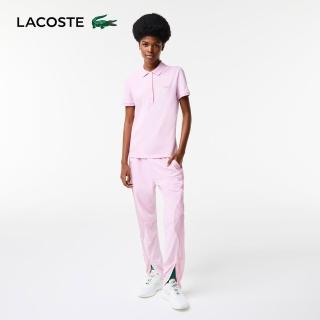 【LACOSTE】女裝-緊身彈性棉短袖Polo衫(粉紅色)