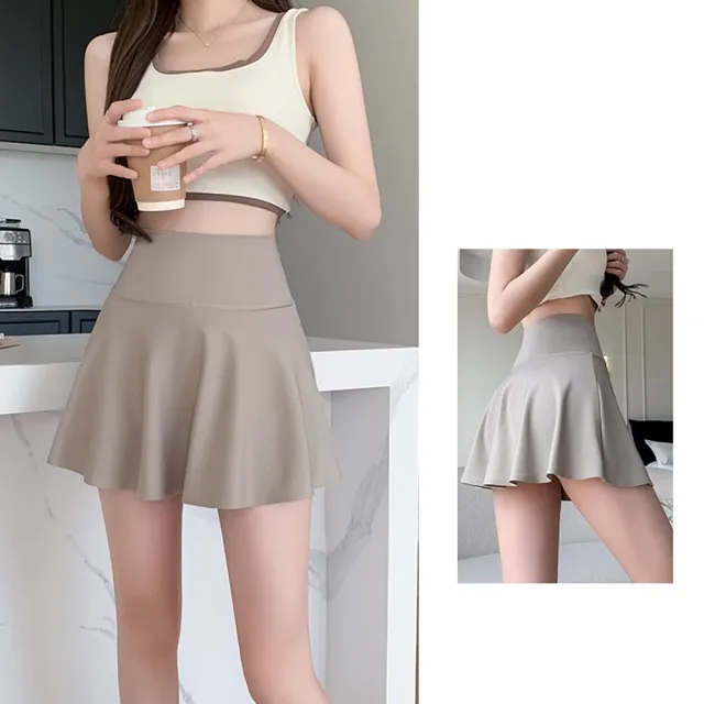 【巴黎精品】現貨限搶 高腰瑜珈半身裙防走光褲裙(收腹提臀瑜伽裙5色a1hk24)